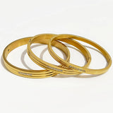 Peri'sbox 18K Plated Triple Row Bangle Bracelet with Cz