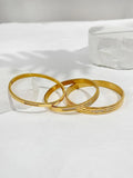Peri'sbox 18K Plated Triple Row Bangle Bracelet with Cz