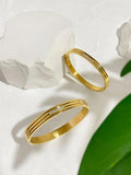 Peri'sbox 18K Plated Triple Row Bangle Bracelet with Cz
