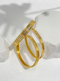 Peri'sbox 18K Plated Triple Row Bangle Bracelet with Cz
