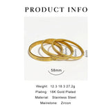 Peri'sbox 18K Plated Triple Row Bangle Bracelet with Cz