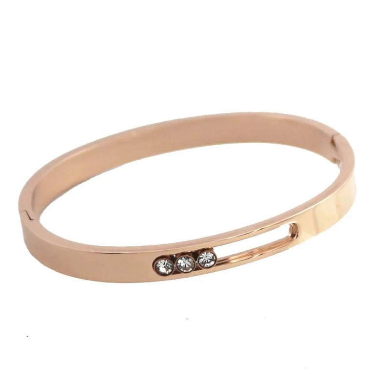 Titanium Steel 3 Movement Zircon Bracelet for Women
