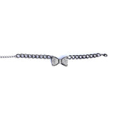 Rhinestone Bow Bracelet Geometric High Cuff Elastic Cord Initial Jewelry