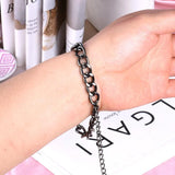 Rhinestone Bow Bracelet Geometric High Cuff Elastic Cord Initial Jewelry