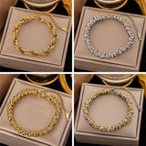 Stainless Steel Silver Annularity Bracelet for Women Girls