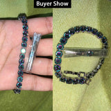 Pera Women Party Jewelry Crystal Stone Chain Bracelet Silver Plated B040