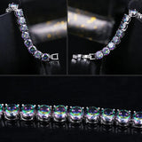 Pera Women Party Jewelry Crystal Stone Chain Bracelet Silver Plated B040