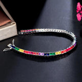 Pera Colorful CZ Silver Tennis Bracelet for Women