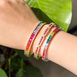Pera Colorful CZ Silver Tennis Bracelet for Women