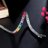 Pera Colorful CZ Silver Tennis Bracelet for Women
