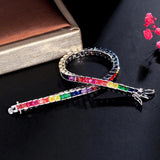 Pera Colorful CZ Silver Tennis Bracelet for Women