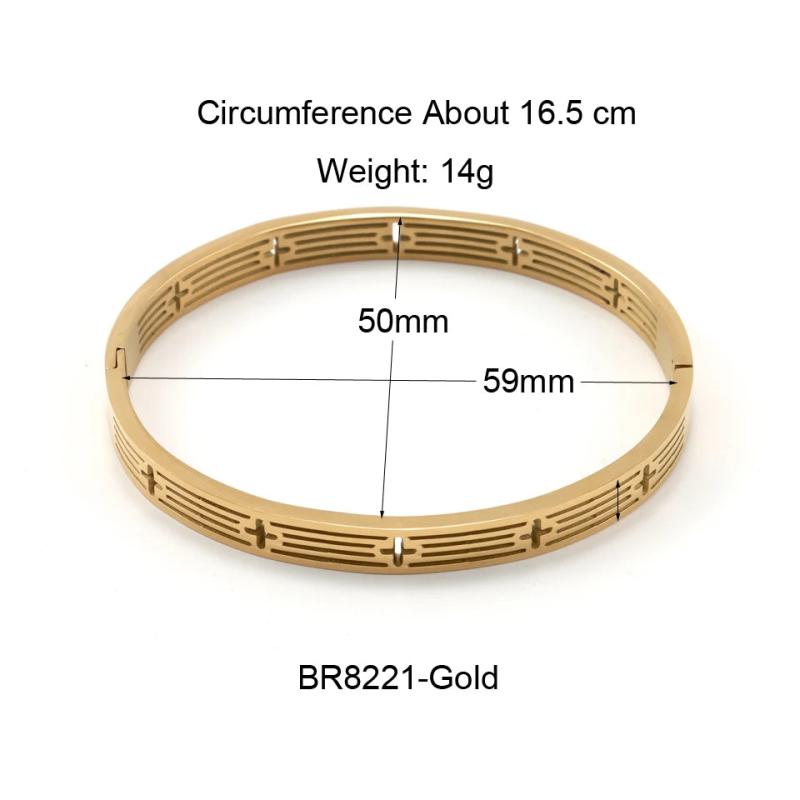 Stainless Steel Cross Bracelet 18K Plated Love Bangle for Women