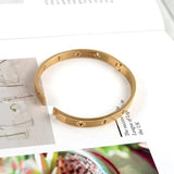Stainless Steel Cross Bracelet 18K Plated Love Bangle for Women
