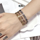 Stainless Steel Cross Bracelet 18K Plated Love Bangle for Women