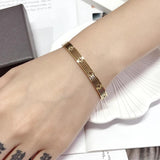 Stainless Steel Cross Bracelet 18K Plated Love Bangle for Women