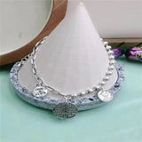 Tibetan Silver Smiling Face Elephant Rabbit Bracelet Men Women Jewelry