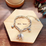 Tibetan Silver Smiling Face Elephant Rabbit Bracelet Men Women Jewelry