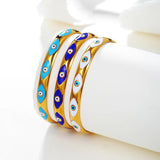 Bohemian Style Gold-Plated Open Bracelet Stainless Steel Eyes Adjustable Gift