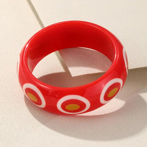 Vintage Colorful Resin Acrylic Cuff Bracelets For Women Bohemian Wide Bangles