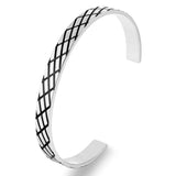 Summer Stainless Steel Mesh Enamel Cuff Bracelets Women Men Bangle