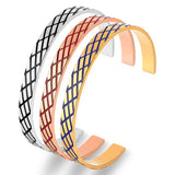 Summer Stainless Steel Mesh Enamel Cuff Bracelets Women Men Bangle
