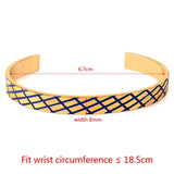 Summer Stainless Steel Mesh Enamel Cuff Bracelets Women Men Bangle