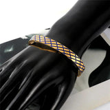 Summer Stainless Steel Mesh Enamel Cuff Bracelets Women Men Bangle