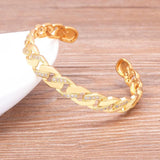 Copper Zircon Bracelet Plated Chain Open Cuff Bangle Jewelry