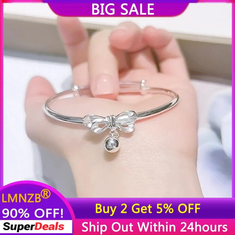 Bow Tie Bead Charm Bracelet Cuff Bangle Tibetan Silver Women's Jewelry SL104