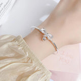 Bow Tie Bead Charm Bracelet Cuff Bangle Tibetan Silver Women's Jewelry SL104
