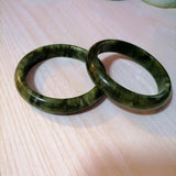 Chinese Southern Jade Hand Carved Wide Band Bracelet