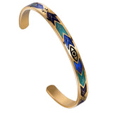 6mm Stainless Steel Evil Eye Cuff Bracelet for Women