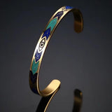 6mm Stainless Steel Evil Eye Cuff Bracelet for Women