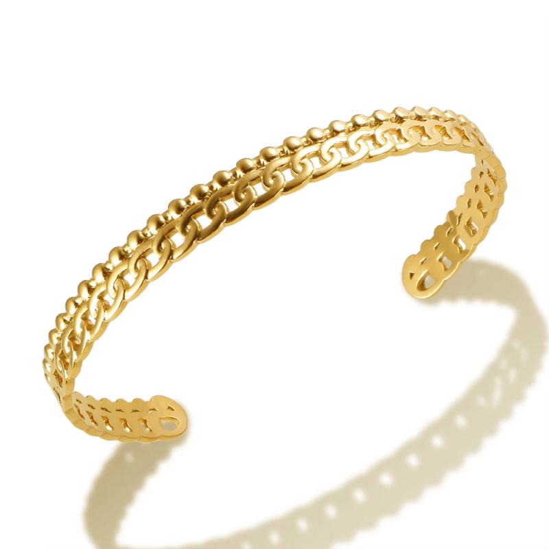 Adjustable Stainless Steel Ball Bangle for Men