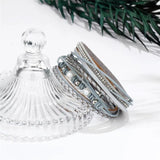 Janeyacy Bohemian Style Rhinestone Leather Bracelet