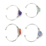 Raw Amethyst Crystal Gemstone Bracelet Wire Wrapped Quartz Bangle
