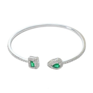 Minimalist Girls Bangle Faux Emerald Rhinestone Adults Decorative