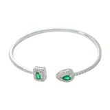 Minimalist Girls Bangle Faux Emerald Rhinestone Adults Decorative