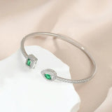 Minimalist Girls Bangle Faux Emerald Rhinestone Adults Decorative