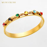 Y2K Birthstone Stainless Steel Friendship Bracelets for Women