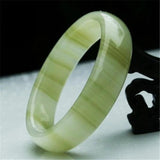 Green Jade Bracelet Bangle Chinese Charm Jewelry Hand-Carved