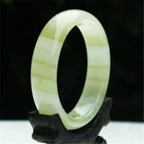 Green Jade Bracelet Bangle Chinese Charm Jewelry Hand-Carved