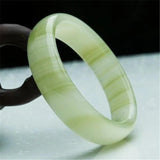 Green Jade Bracelet Bangle Chinese Charm Jewelry Hand-Carved