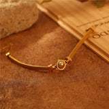 18k Plated Steel Pearl Charm Bangle Bracelet for Women
