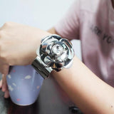 Alloy Roses Flowers Cuff Bangles For Women