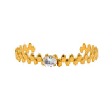 Adjustable Cuff Bangle for Women Zircon Stainless Steel Bracelet