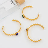 Adjustable Cuff Bangle for Women Zircon Stainless Steel Bracelet
