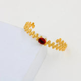 Adjustable Cuff Bangle for Women Zircon Stainless Steel Bracelet