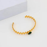 Adjustable Cuff Bangle for Women Zircon Stainless Steel Bracelet
