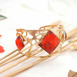 Gothic Hollow Ruby Gold-plated Women Bracelet